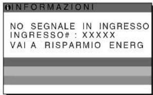 SONY SDMHX95 - Se sullo schermo appeare il messaggio "NO SEGNALE IN INGRESSO" - 1
