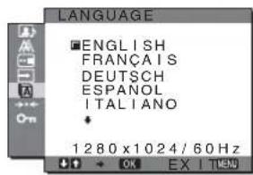SONY SDMHX95 - Menyn LANGUAGE - 1