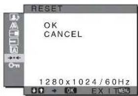 SONY SDMHX95 - RESET menu (reset to the default setting) - 1