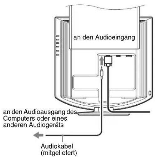 SONY SDMHX95 - SchlieBen Sie das mitgelieferte Audiokabel an die entspruchende Audioeingangsbuchse des Monitors an. - 1