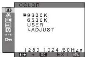 SONY SDMHX95 - A COLOR menu - 1