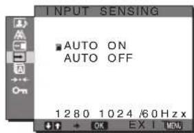 SONY SDMHX95 - INPUT SENSING ON/OFF menu - 1