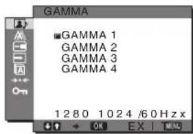 SONY SDMHX75 - A GAMMA menü - 1