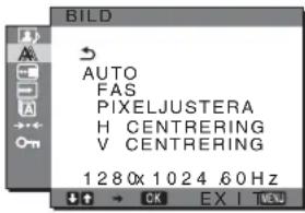 SONY SDMHX75 - A Menyn BILD (endast för analoga RGB-signaler) - 1