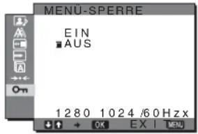 SONY SDMHX75 - Menü O™ MENÜ-SPERRE - 1