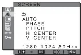 SONY SDMHX75 - Menu SCREEN (apenas sinal 3 analógico) - 1