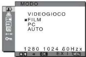 SONY SDMHX75 - Premere i tasti ↓/↑ per selezionare "FILM", quindi premere il tasto OK. - 1