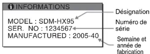 SONY SDMHX75 - Affichage des informations du moniteur - 2