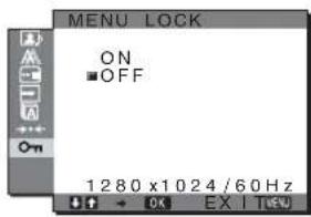 SONY SDMHX75 - MENU LOCK menu - 1