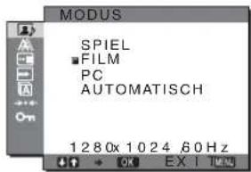 SONY SDMHX75 - Wählen Sie mit den Tasten ↓/↑ die Option „FILM“ und drücken Sie die Taste OK. - 1