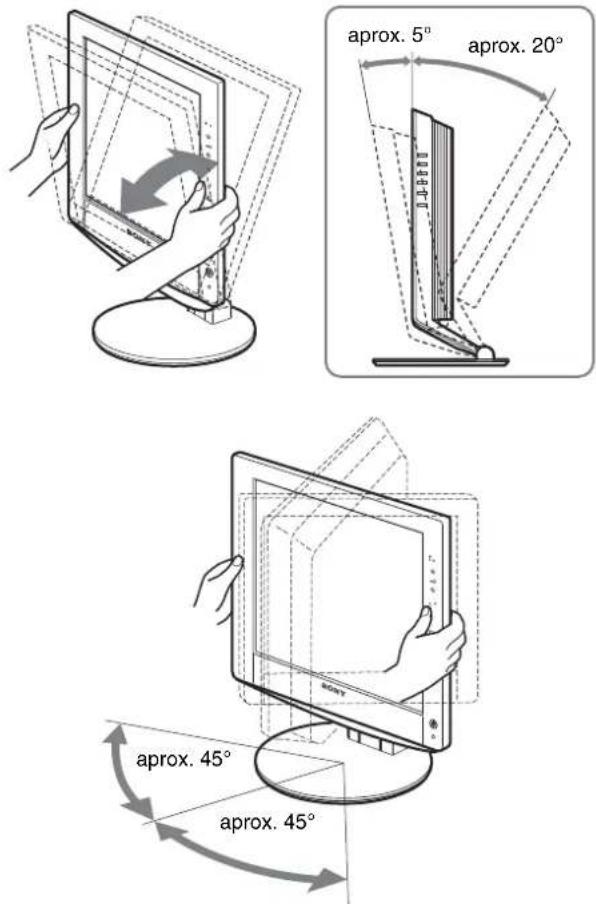 SONY SDMHX75 - Paso 6: Ajuste del ángulo de inclinación y de giro - 1