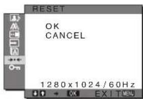 SONY SDMHX75 - →← RESET nabídka (vynulování na výchozí nastavení) - 1