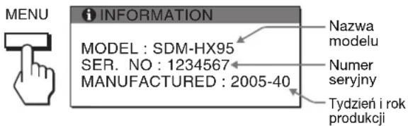 SONY SDMHX75 - Wyświetlanie informacji na temat monitora - 1