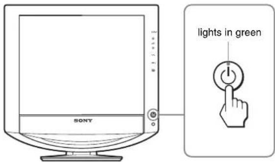 SONY SDMHX75 - Setup 5: Turn on the monitor and computer - 1