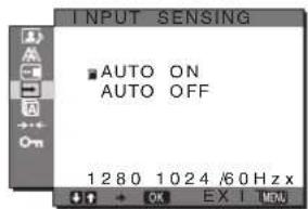SONY SDMHX75 - → INPUT SENSING ON/OFF menü - 1