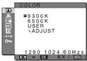 SONY SDMHX75 - A COLOR menü - 1