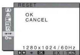 SONY SDMHX75 - →← RESET menu (reset to the default setting) - 1