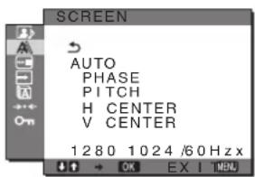 SONY SDMHX75 - SCREEN menüsü (sadece log RGB sinyali) - 1