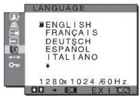 SONY SDMHX75 - Menú LANGUAGE - 1