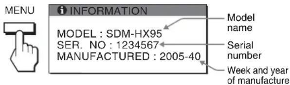 SONY SDMHX75 - Displaying this monitor's information - 1