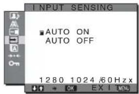 SONY SDMHX75 - → INPUT SENSING ON/OFF menu - 1