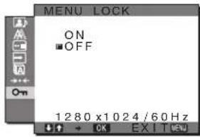 SONY SDMHX75 - MENU LOCK meni - 1
