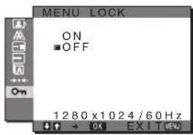 SONY SDMHX75 - MENU LOCK nabídka - 1