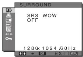 SONY SDMHX75 - A SURROUND menüpont - 1