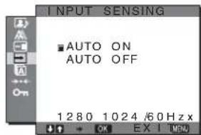 SONY SDMHX75 - Menu INPUT SENSING ON/OFF - 1