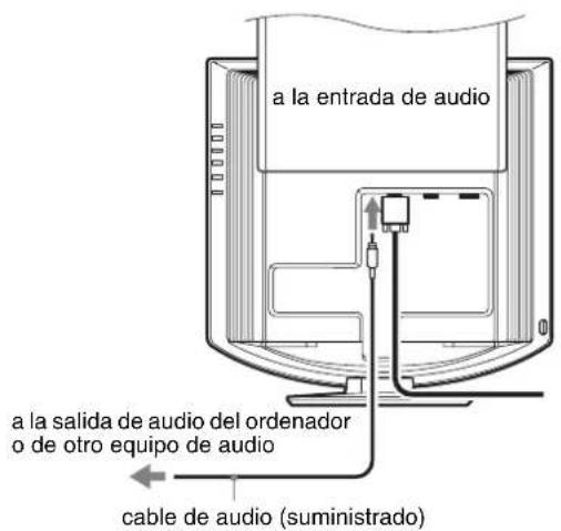 SONY SDMHX75 - Conecte el cable de audio suministrado a la toma de entrada de audio correspondiente del monitor. - 1