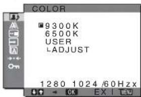 SONY SDMHX75 - Press the ↓/↑ buttons to adjust the contrast and press the OK button. - 2