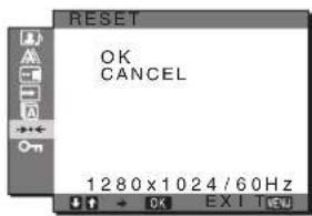 SONY SDMHX75 - →← RESET menü (a beállítások visszaállítása az alapértékekre) - 1