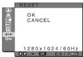 SONY SDMHX75 - →← RESET meni (povrnitev v izhodiščno stanje) - 1