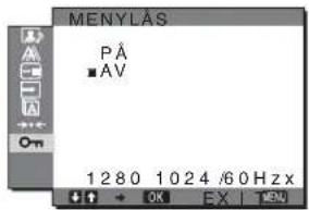 SONY SDMHX75 - Menyn MENYLÅS - 1