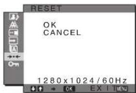 SONY SDMHX75 - →← RESET menü (varsayılan ayarlara geri döndürme) - 1