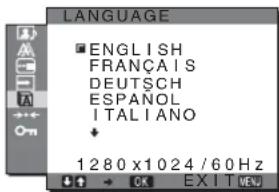 SONY SDMHX75 - Menü LANGUAGE - 1