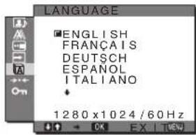 SONY SDMHX75 - A LANGUAGE menü - 1