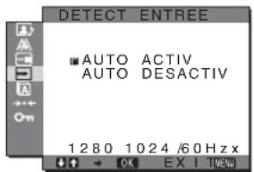 SONY SDMHX75 - Menu DETECT ENTREE ACTIV/DESACTIV - 1