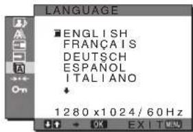 SONY SDMHX75 - A LANGUAGE meni - 1