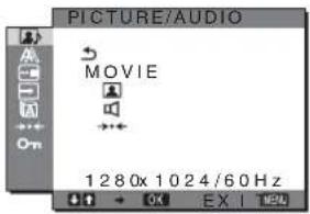 SONY SDMHX75 - Menu PICTURE/AUDIO - 1