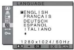 SONY SDMHX75 - Menyn LANGUAGE - 1