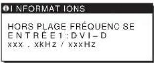 SONY SDMHS94P - Si l'indication HORS PLAGE FRÉQUENCES apparaît sur l'écran - 1