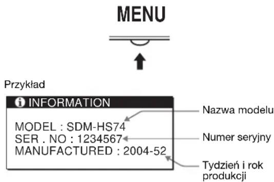 SONY SDMHS94P - Wyświetlanie informacji na temat monitora - 1