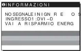 SONY SDMHS94P - Se sullo schermo appare il messaggio NO SEGNALE IN INGRESSO - 1