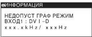 SONY SDMHS94P - Если на экране появляется сообщение НЕДОПУСТ ГРАФ РЕЖИМ - 1