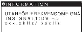 SONY SDMHS94P - Om UTANFÖR FREKVENSOMFÅNG visas på skärmen - 1