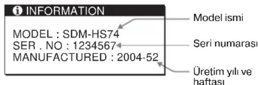 SONY SDMHS94P - Monitör bilgilerini görüntüleme - 2