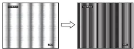 SONY SDMHS74P - Pulse los botones ↓/↑ hasta que las rayas verticales desaparezcan. - 1