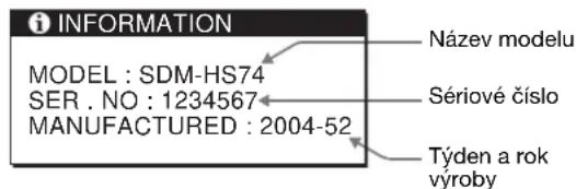 SONY SDMHS74P - Zobrazení informací o monitoru - 2