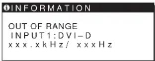 SONY SDMHS74P - Ha az OUT OF RANGE üzenet jelenik meg a képernyőn - 1